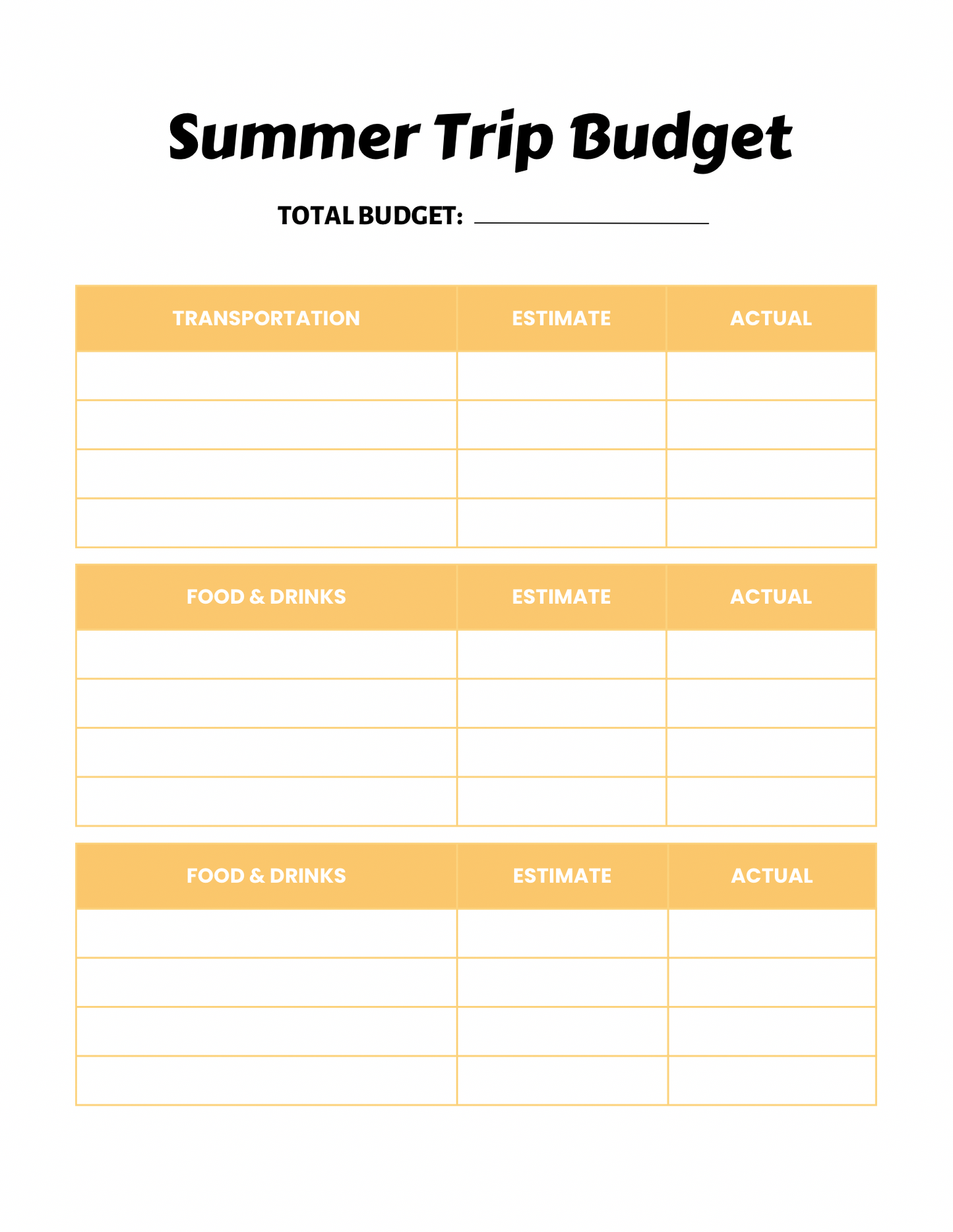 Summer Planner For Kids