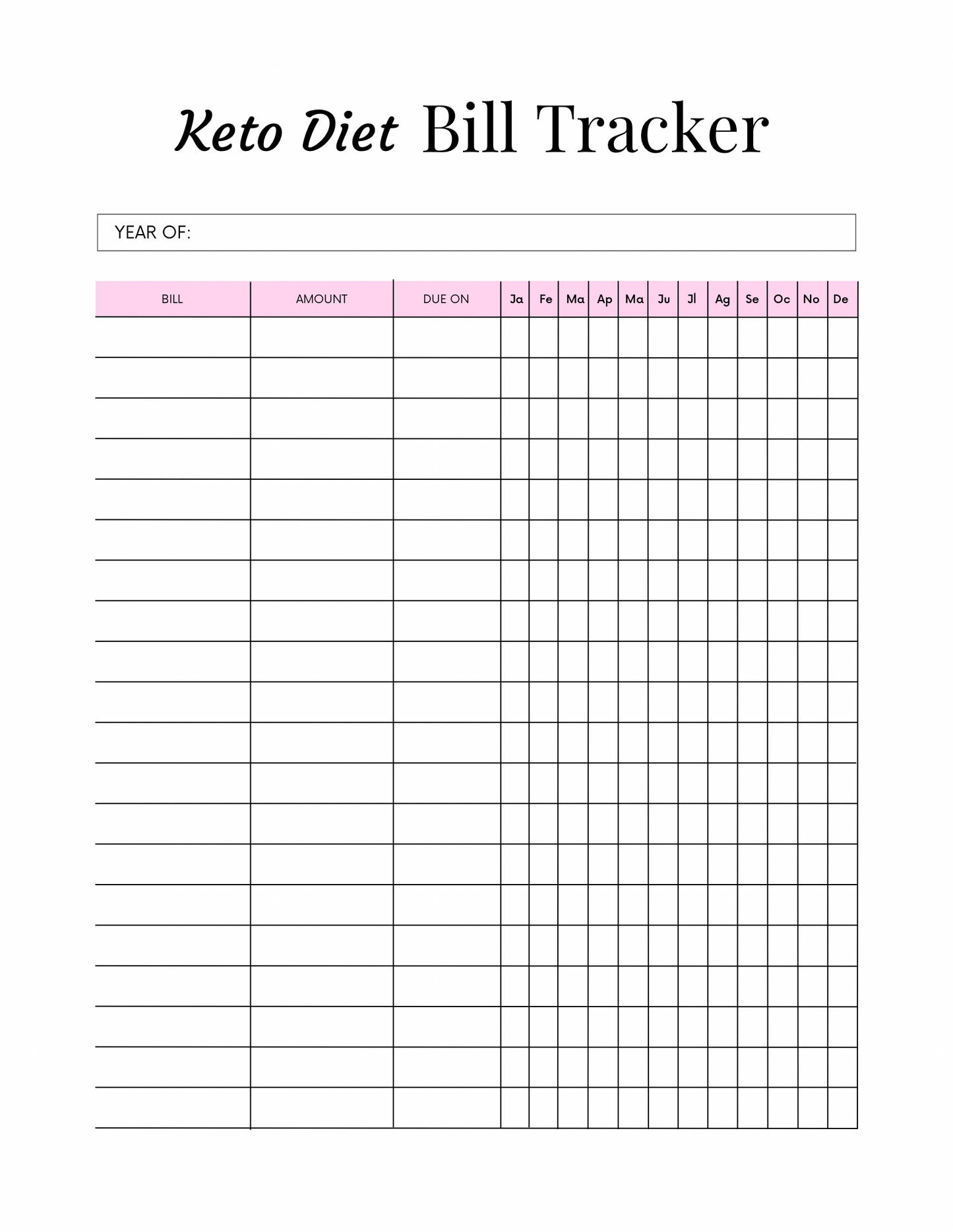 Keto Diet Planner