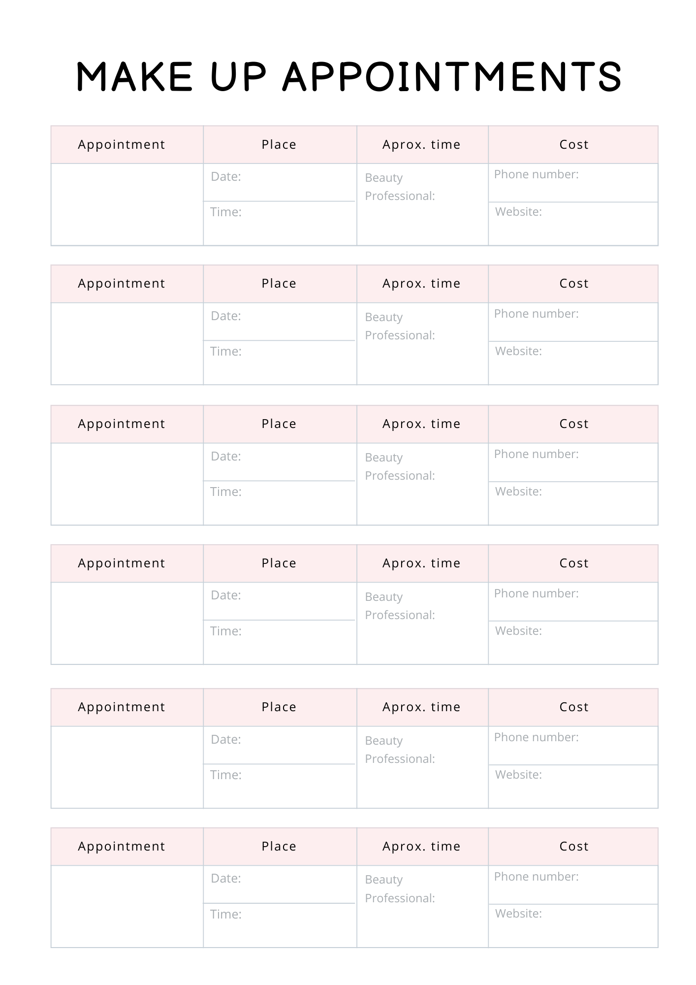 Self Care Planner