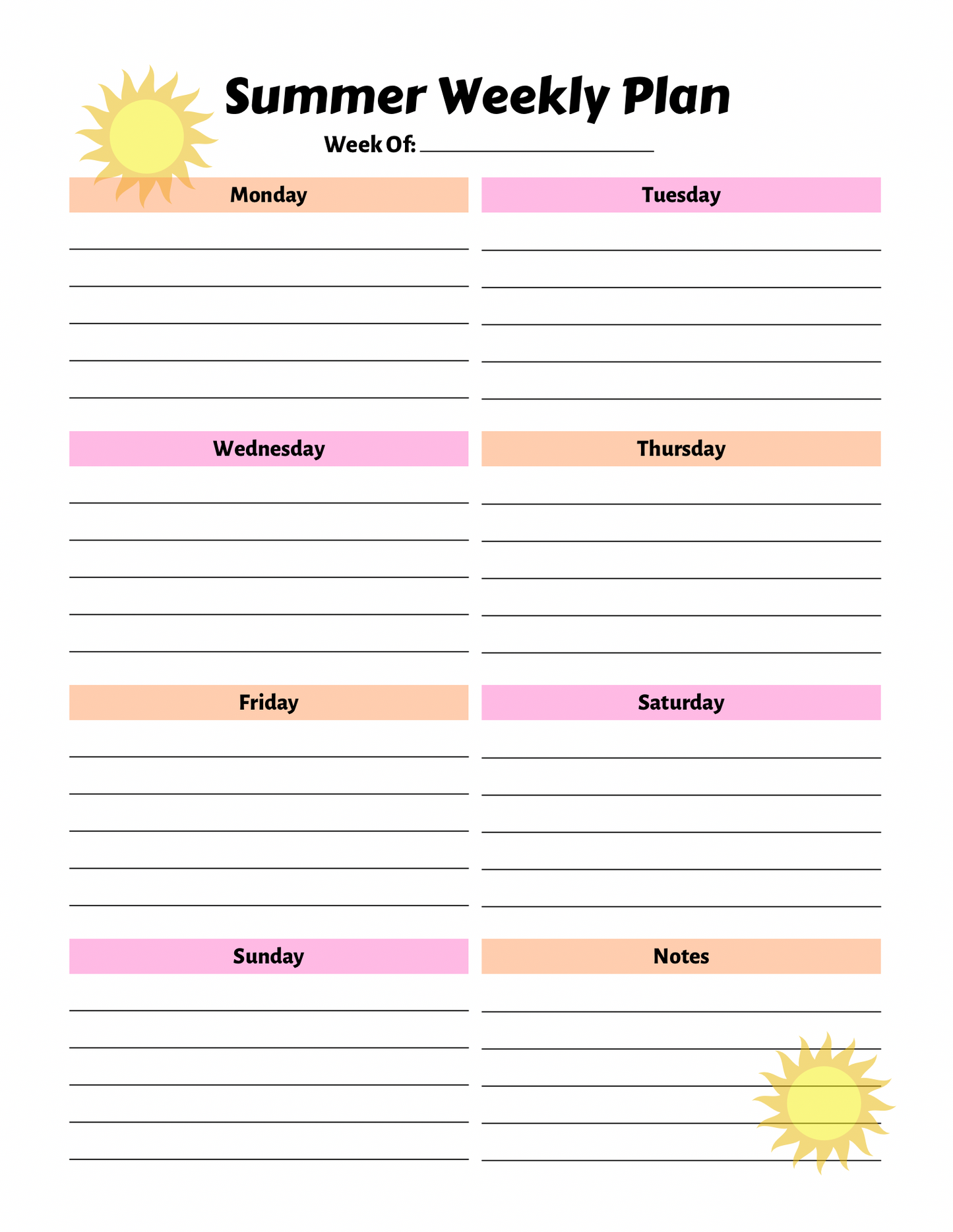 Summer Planner For Kids