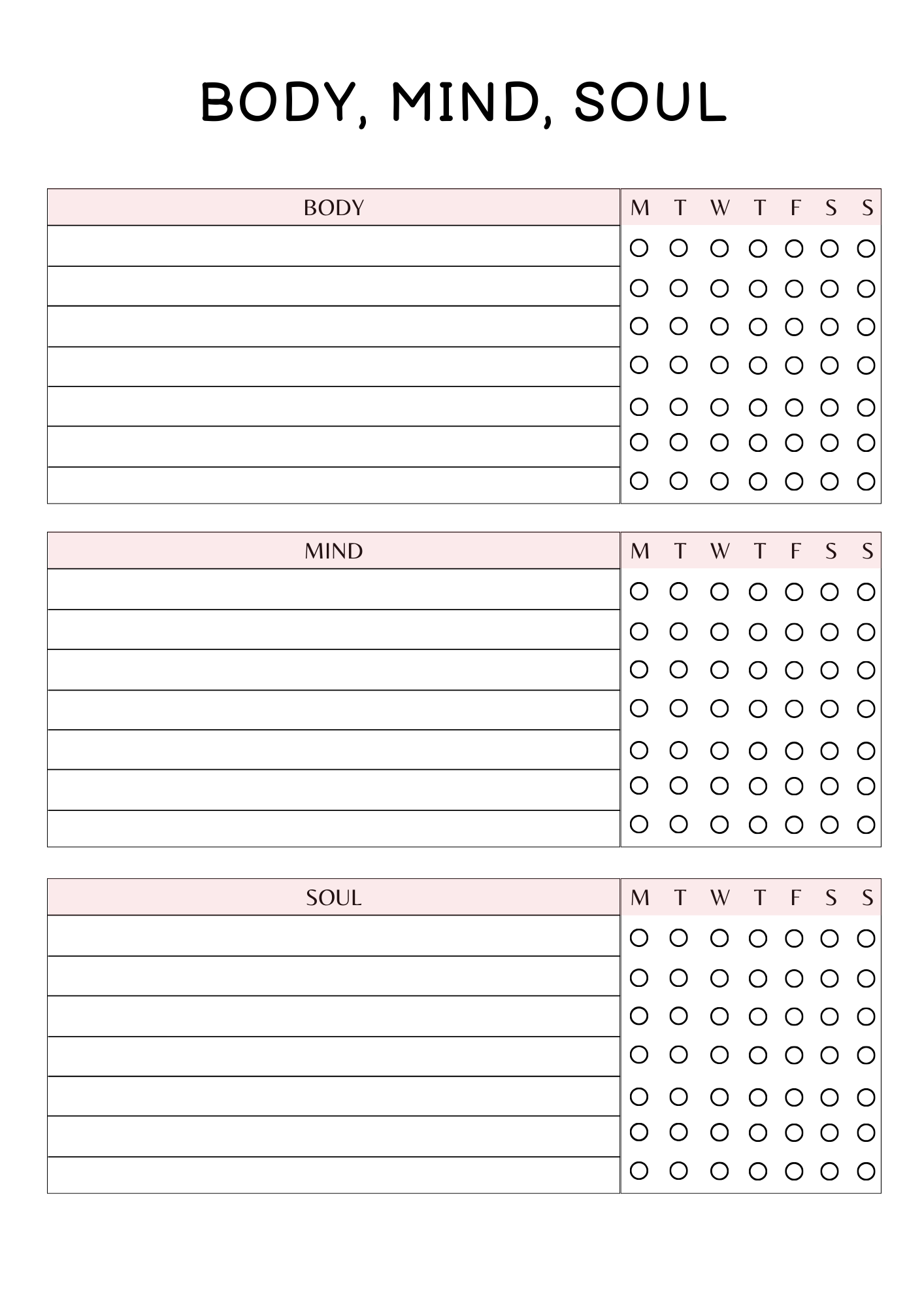 Self Care Planner