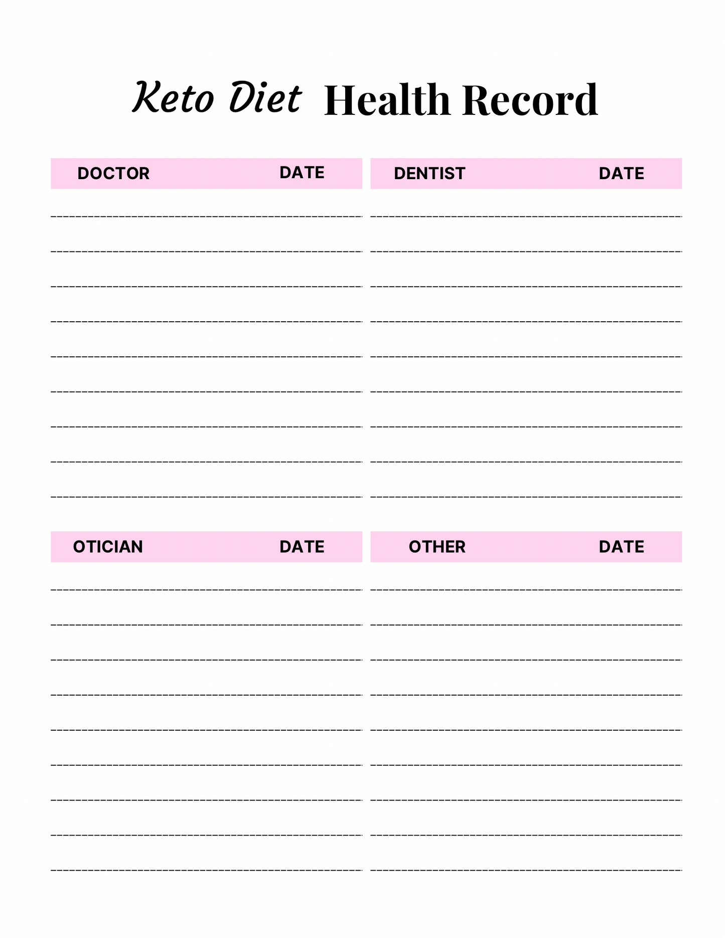 Keto Diet Planner