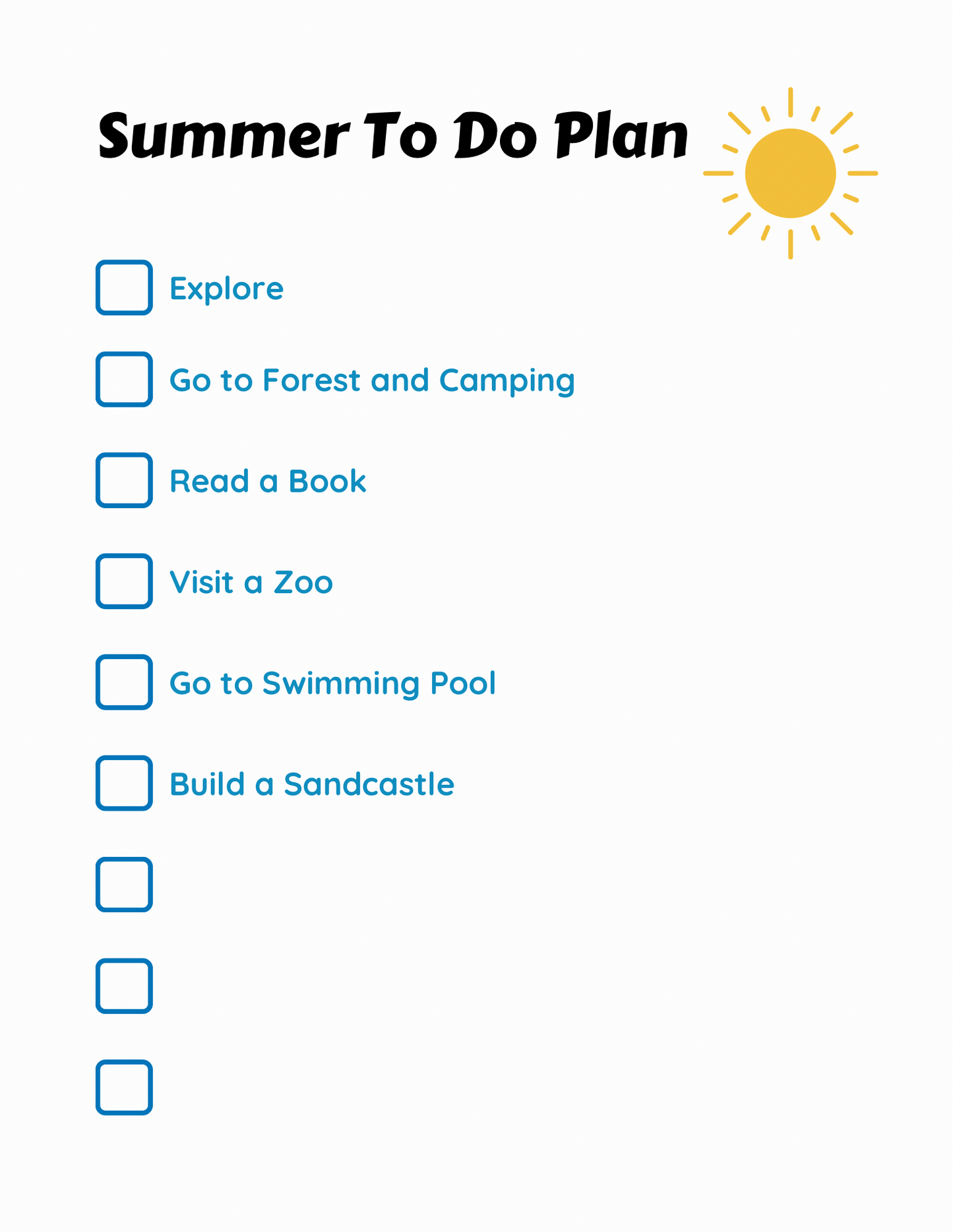 Summer Planner For Kids