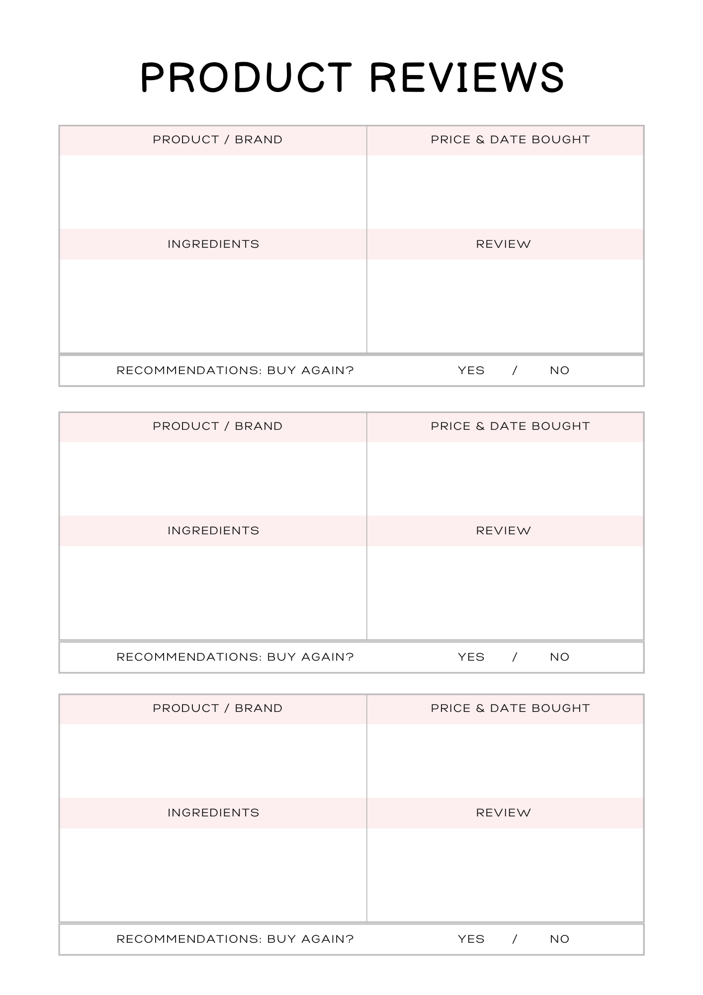 Self Care Planner