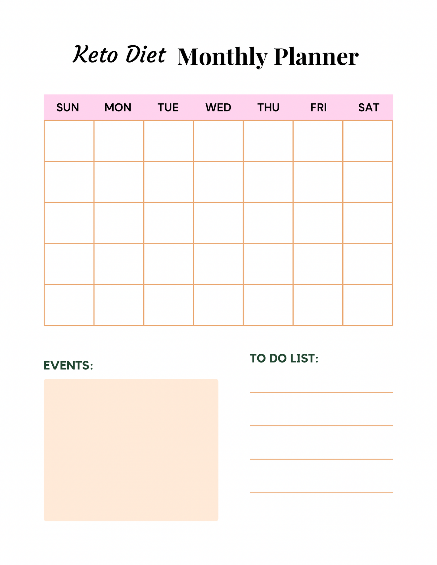 Keto Diet Planner