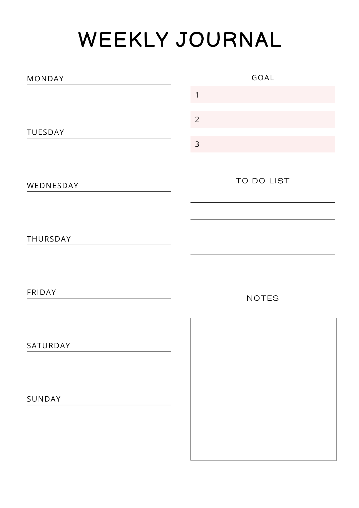 Self Care Planner